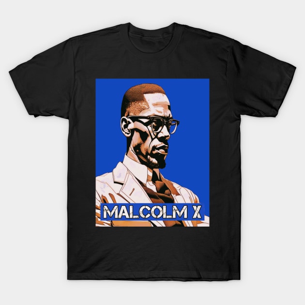 Malcolm Blue T-Shirt by BlackOzean